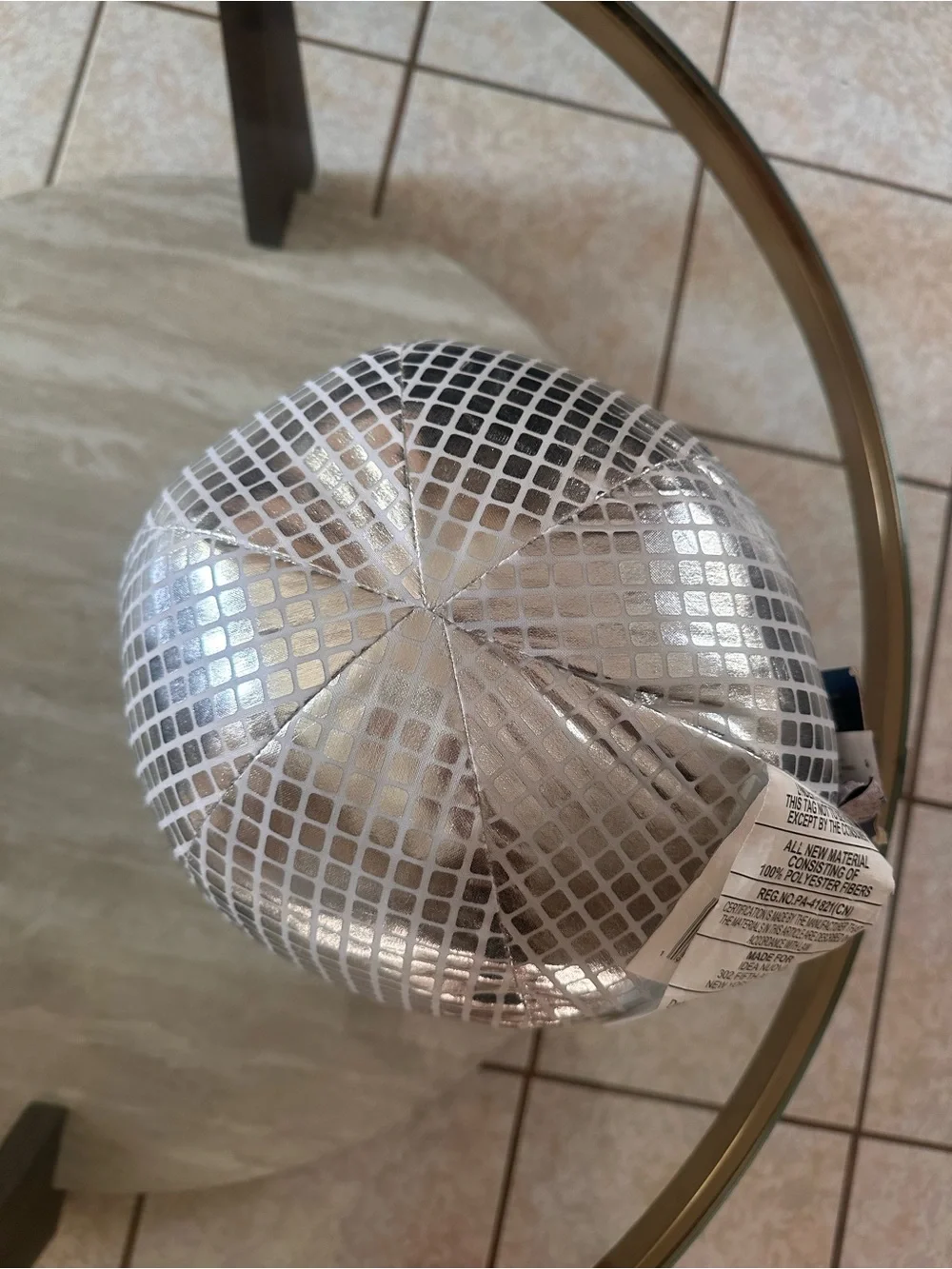 Silver Disco Ball Pillow - Modern Home Accent
